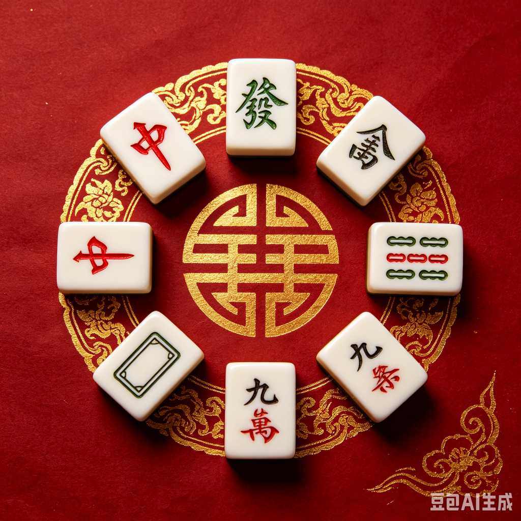 mahjong set with dice and chips